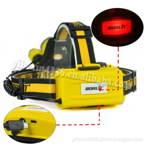 2017 Hot Sale Boruit RJ-3000 plus 5000 Lumens Super Bright T6 LED Headlamp With SOS Whistle